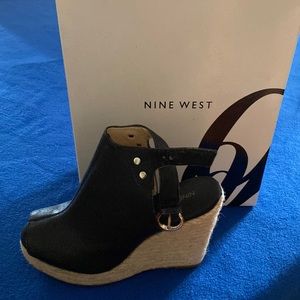 Espadrille wedge black Nine West shoes, size: 7.5 M